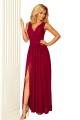 336166-3 MAXI szyfonowa sukienka z rozcięciem - BORDOWA-5