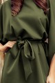 Sukienka motyl z paskiem wiązanym w talii - KHAKI