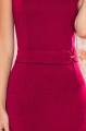 Elegancka sukienka midi z PASKIEM - BORDOWA