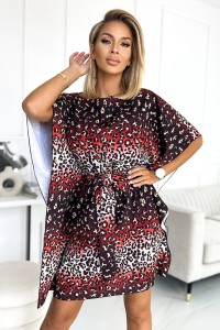 287-23 Sukienka motyl z paskiem wiązanym w talii - JAGUAR