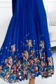 Plisowana satynowa sukienka maxi - CHABROWA W KWIATY
