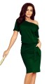 592249-2 CASSIE sukienka z krótkim rękawkiem - ZIELEŃ BUTELKOWA-5