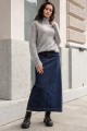 Bezszwowy sweter oversize z golfem z wełny kid moher i merynos F1750 szary