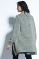 Elegancki zapinany kardigan z niefarbowanej wełny alpaki F1736 szary