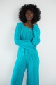 7071Komplet długie spodnie ażurowe i bluzka wiązana F1862 niebieski-27 | 37789