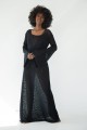 Długa ażurowa sukienka na lato F1870 czarna