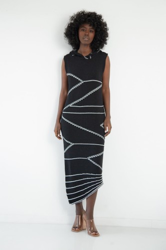 Sukienka bawełniana plażowa F1867 czarna