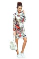669282-1 IRENE Sukienka z golfem - kolorowy wzór-8