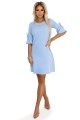 NEVA Trapezowa sukienka z wiązaniem na rękawkach - BŁĘKITNA