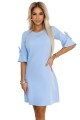 NEVA Trapezowa sukienka z wiązaniem na rękawkach - BŁĘKITNA