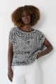 Bluzka ażurowa na lato z bawełny organicznej F2029 czarna