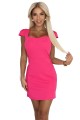 Sukienka mini z ładnym dekoltem - RÓŻOWA