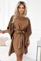 SOFIA Sukienka motyl z wiązaniem w pasie - cappuccino