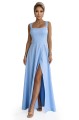 8252633-4 AURELIA długa sukienka na wesele z rozcięciem i dekoltem w caro - błękitna z brokatem-11