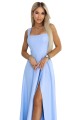 8252633-4 AURELIA długa sukienka na wesele z rozcięciem i dekoltem w caro - błękitna z brokatem-12