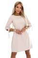 8258195-12 ALICE Trapezowa sukienka mini z kokardą i wiązanymi rękawami - beżowa-7
