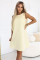 8270296-16 VICTORIA Trapezowa sukienka bez rękawów z paskiem - masełkowy żółty-2