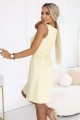 8270296-16 VICTORIA Trapezowa sukienka bez rękawów z paskiem - masełkowy żółty-3
