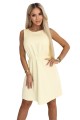8270296-16 VICTORIA Trapezowa sukienka bez rękawów z paskiem - masełkowy żółty-7