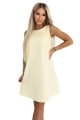 8270296-16 VICTORIA Trapezowa sukienka bez rękawów z paskiem - masełkowy żółty-8