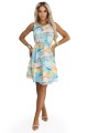 8282296-15 VICTORIA Trapezowa letnia sukienka w kolorowe fale - błękit z cytryną-9