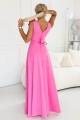 8290643-6 Elegancka wieczorowa suknia maxi z rozcięciem i różami - cukierkowy róż-3