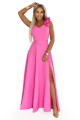 8290643-6 Elegancka wieczorowa suknia maxi z rozcięciem i różami - cukierkowy róż-8