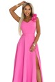 8290643-6 Elegancka wieczorowa suknia maxi z rozcięciem i różami - cukierkowy róż-9