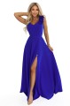 643-8 Elegancka wieczorowa suknia maxi z rozcięciem i różami - chabrowa-10 8376 