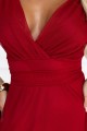 687-2 Elegancka sukienka maxi z kopertowym dekoltem i odkrytymi plecami - jasne bordo-9 8411 