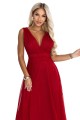 687-2 Elegancka sukienka maxi z kopertowym dekoltem i odkrytymi plecami - jasne bordo-12 8411 