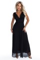 687-1 Elegancka sukienka maxi z kopertowym dekoltem i odkrytymi plecami - czarna-10 8412 