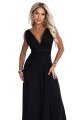 687-1 Elegancka sukienka maxi z kopertowym dekoltem i odkrytymi plecami - czarna-11 8412 
