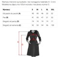 574-4 IVANA wygodna trapezowa sukienka z dekoltem i długim rękawkiem - granatowa-8 8460 