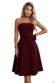 692-3 NAYA elegancka gorsetowa sukienka midi bez ramiączek z kokardą - bordowa-13 8469 