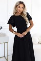 694-1 MIRELLA Elegancka rozkloszowana sukienka maxi z cekinowymi rękawkami - czarna-2 8475 