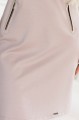 420-6 MARY Klasyczna sukienka z rękawem 3/4 i ozdobnymi zamkami - jasne cappuccino-8 8500 