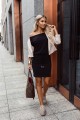 13-171 Sportowa sukienka midi z kieszonkami i wiązaniem w pasie - czarna-5 8503 