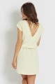 Letnia sukienka LENA o prostym kroju z dekoltem na plecach - masełkowy żółty