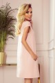 983314-1 CELINE Trapezowa sukienka z kieszonkami - PASTELOWY RÓŻ-4