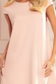 983314-1 CELINE Trapezowa sukienka z kieszonkami - PASTELOWY RÓŻ-5